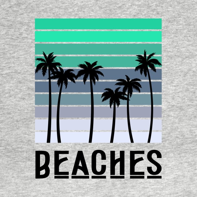 minimalistic blue summer palm tree beach by grafitytees